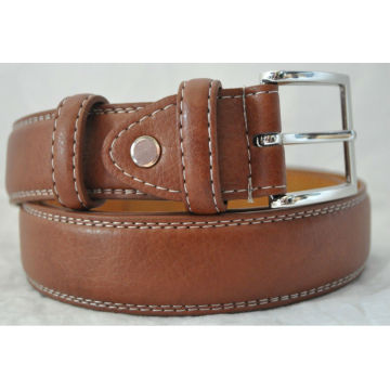 NEWchampion Ceinture en cuir marron pour homme Double cousue